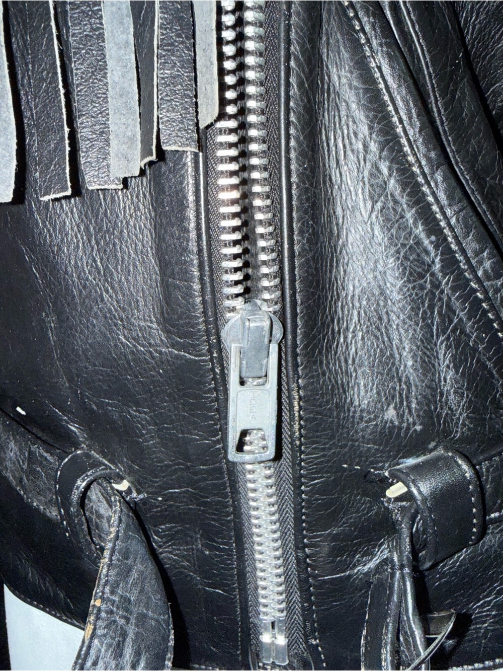 Vintage fringe leather jacket- concert wear- distressed and perfect - Picture 9 of 16